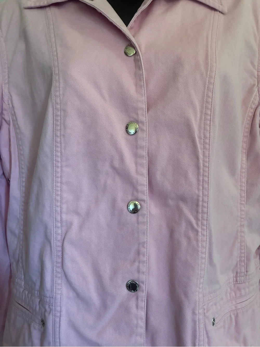 Vintage Y2K 90s Preppy Soft Girl Coastal Grandma Pink Button-Front Jacket Sz M